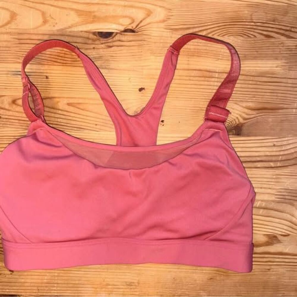 Athleta Ultimate Adjustable Sports Bra Pink Gym Run Athletic WorkOut Yoga Hike S